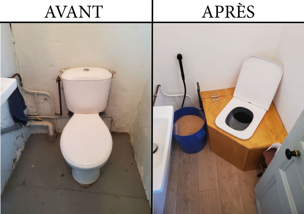 Transformation toilettes sèches d'intérieur